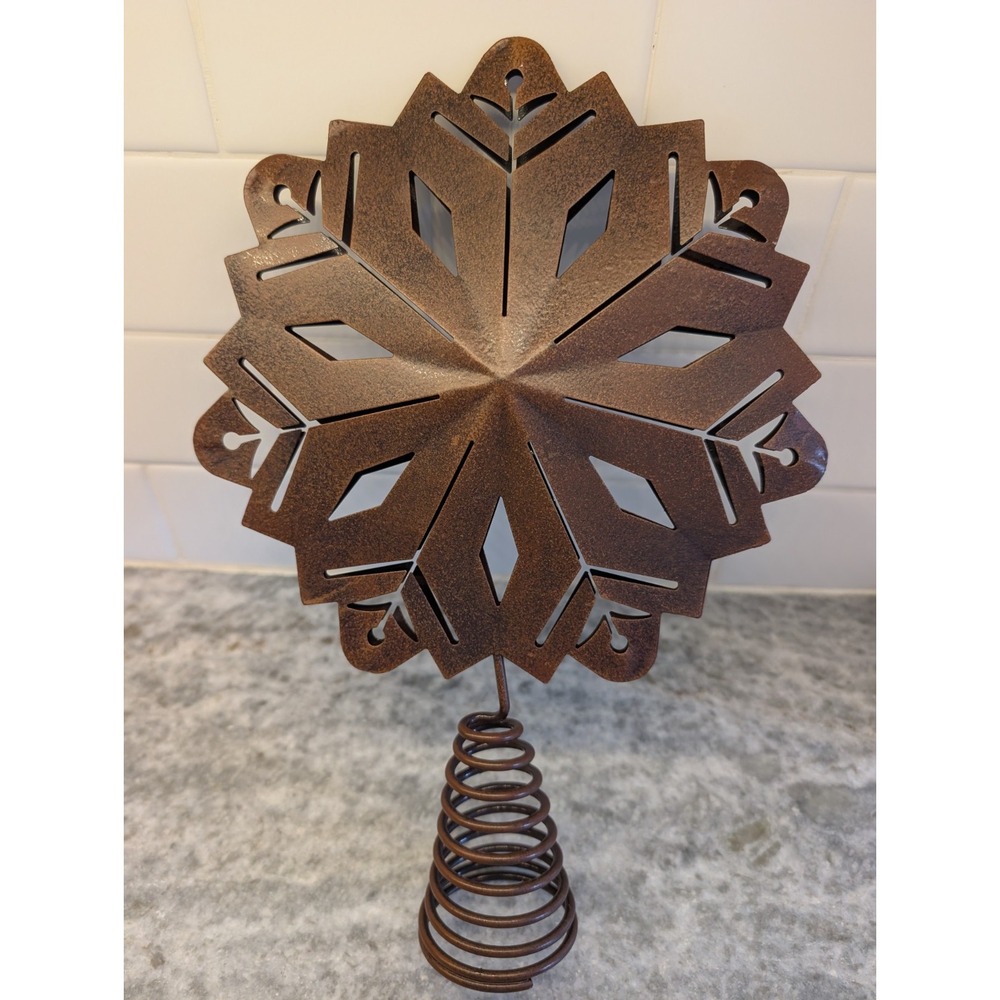 Christmas Snowflake Bronze Tree Topper Metal